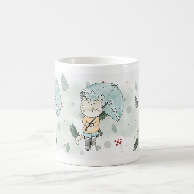 Lusnyknande sommardagar - Kute djurkonst Kaffemugg (Center)