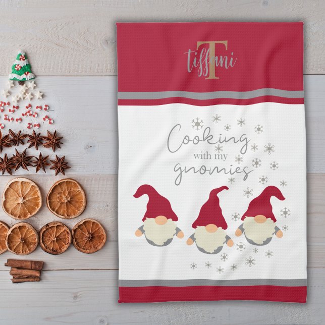 Lusnykokning med Gnomies Helgdagars Design Kökshandduk (Skapare uppladdad)