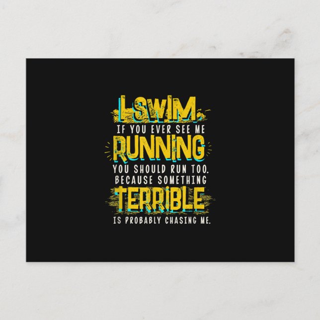 Lusnykomlingsgåva till Swimmer Meddelande Vykort (Framsida)