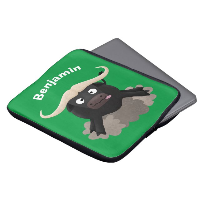 Lusnykörd vatten buffalo-tecknad laptop fodral (Framsida topp)