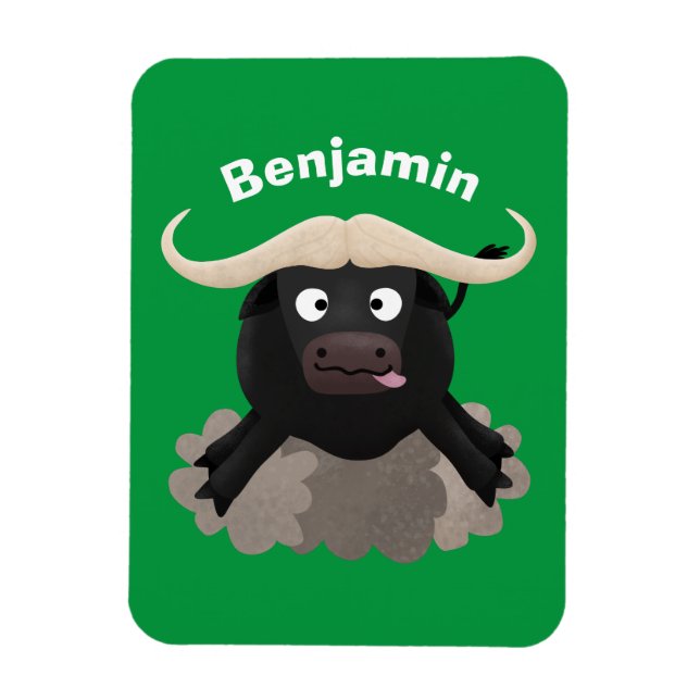 Lusnykörd vatten buffalo-tecknad magnet (Vertikal)