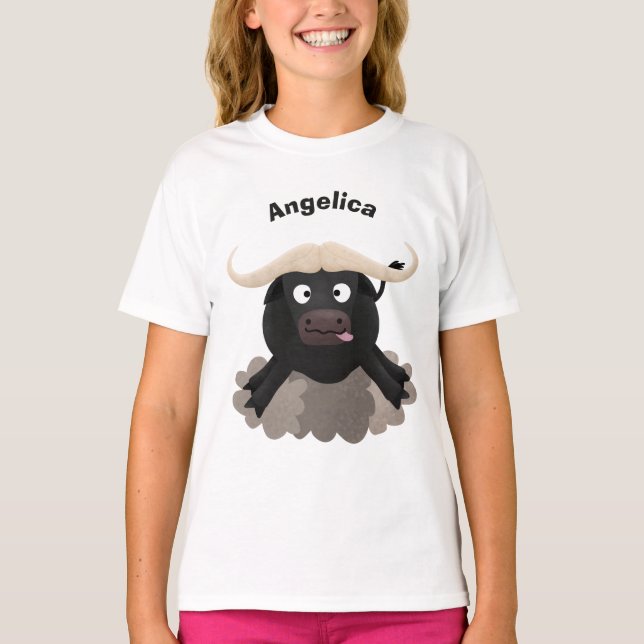Lusnykörd vatten buffalo-tecknad t shirt (Framsida)