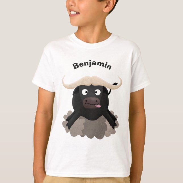 Lusnykörd vatten buffalo-tecknad t shirt (Framsida)