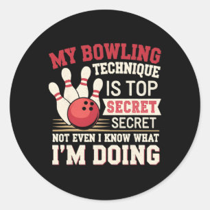 Lusnykterhet min Bowling-teknik är topphemlig F Runt Klistermärke