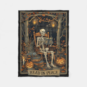 Lusnylästa i Peace Skeleton Halloween Read Nned B Fleecefilt