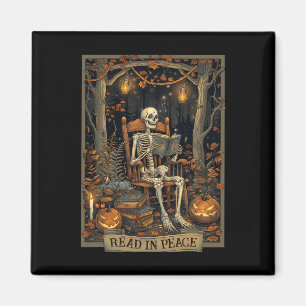 Lusnylästa i Peace Skeleton Halloween Read Nned B Magnet