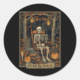Lusnylästa i Peace Skeleton Halloween Read Nned B Runt Klistermärke