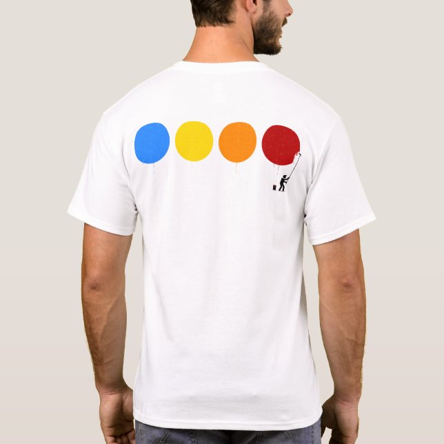 Lusnymåla Färg Circles Stick figur T Shirt (Baksida)