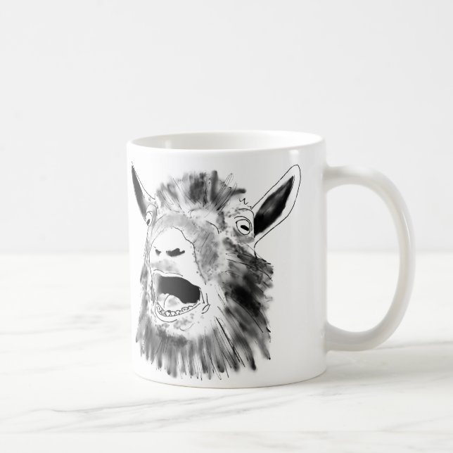 Lusnymning Goat Teckning Quirky Animal Art Kaffemugg (Höger)