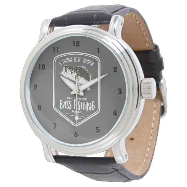 Lusnyms min fru Bass Fishing Watch Armbandsur (Vinklad)