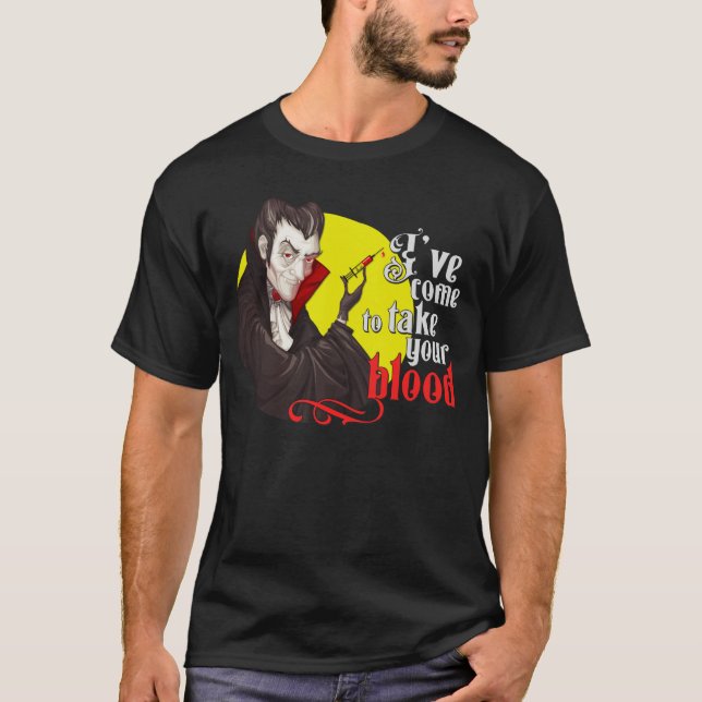 LusnyPhlebotomist Vampire a Halloween Phlebotomy T Shirt (Framsida)