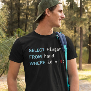 Lusnyprogrammering Geek Välj Finger från hand T Shirt
