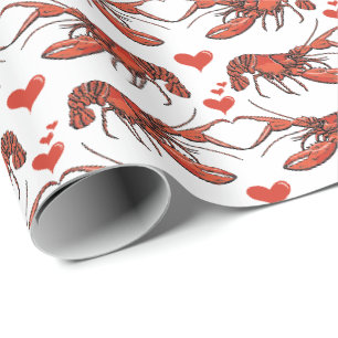 Lusnyrött och vitt.. Du är min Lobster Red Lobster Presentpapper