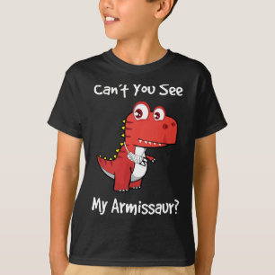 Lusnys Skrån Brken Arm Gift Dinosaur med en Cas T Shirt