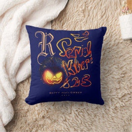 Lusnyserial Killer Typography Spooky Pumbkin Kudde