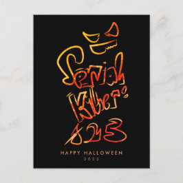 Lusnyserial Killer Typography Spooky Pumbkin Vykort