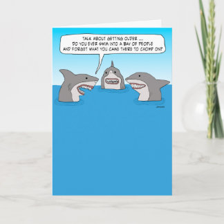 Lusnysfull Shark Birthday Kort