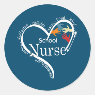Lusnyskolan Nurse Graphic Tees Toppar tillbaka til Runt Klistermärke