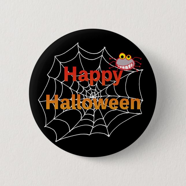 Lusnyspider på Halloween Webben Knapp (Framsida)