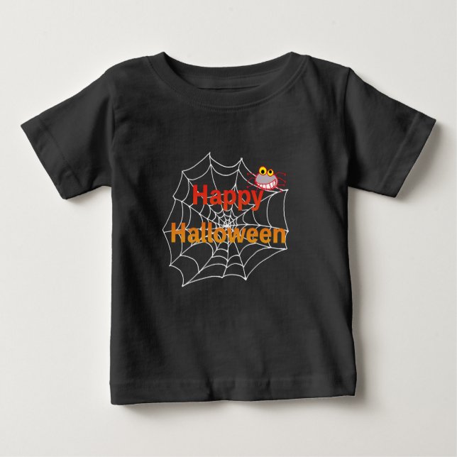 Lusnyspider på Halloween Webben T Shirt (Framsida)