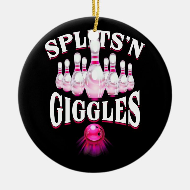 Lusnysplits _n Giggles Bowling Team Bowlareare Spo Julgransprydnad Keramik (Framsidan)