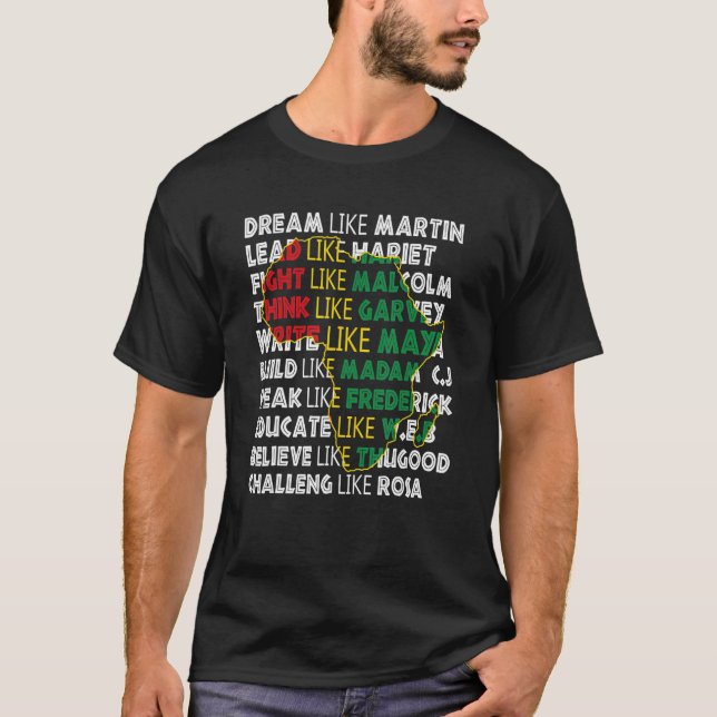 Lusnysvart historik drömmer som Martin Black Histo T Shirt (Framsida)