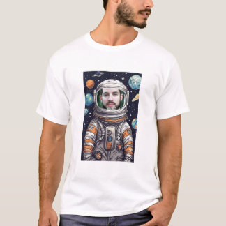 Lusnyt Astronaut Ansikte Klipp ut Anpassningsbar P T Shirt