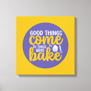 Lusnyt Baking Baker Kitchen Typography Retro Art Canvastryck