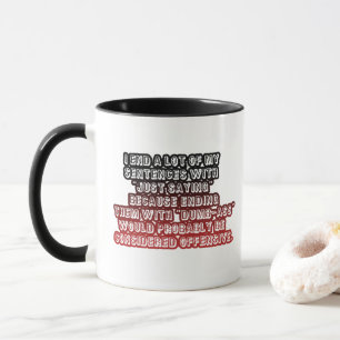 Lusnyt bara säga offensiv Black Red Coffee Mugg