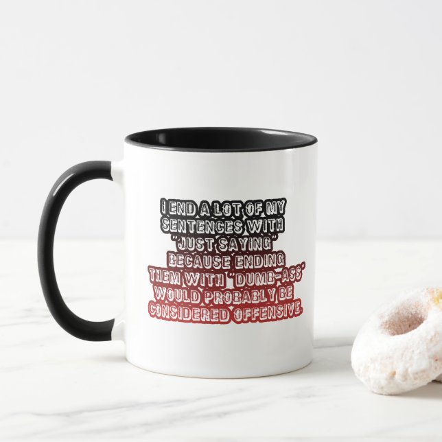 Lusnyt bara säga offensiv Black Red Coffee Mugg (Med munk)