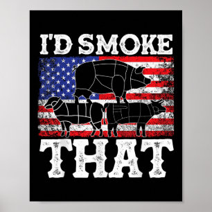 Lusnyt Barbecue ID Smoke that Patriotic Grillmaste Poster