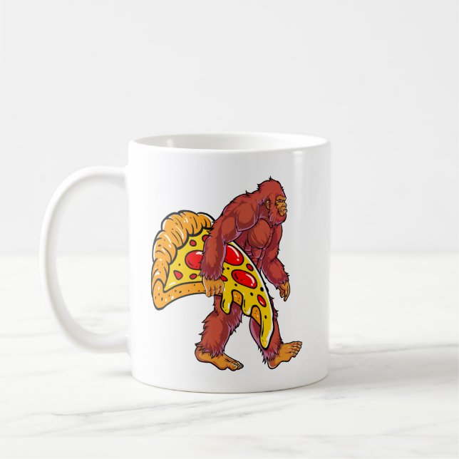 Lusnyt Bigfoot Walking med stort Pizza-segment Kaffemugg (Vänster)