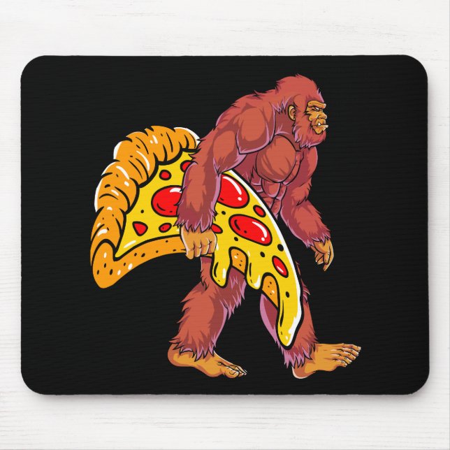 Lusnyt Bigfoot Walking med stort Pizza-segment Musmatta (Framsidan)