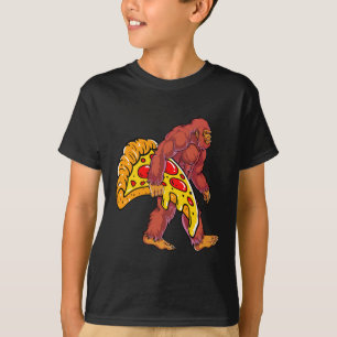 Lusnyt Bigfoot Walking med stort Pizza-segment T Shirt