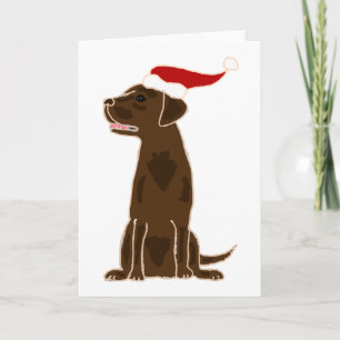 Lusnyt Chocolate Labrador Retriever Julkonst Helgkort