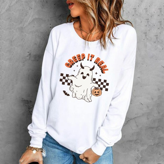 Lusnyt Creep det riktiga spooky spöket Halloween T Shirt (Funny Creep it Real spooky ghost Halloween Sweatshirt)