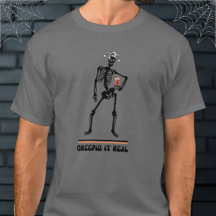 Lusnyt Creepin det riktiga Skeleton dricker Hallow T Shirt