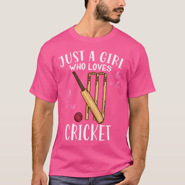 Lusnyt Cricket Älskare Bara en flicka som Kärlek C T Shirt (Framsida)