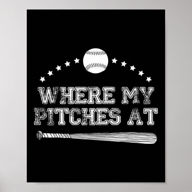 Lusnyt där mina pinnar på Softball Pitcher Gift Poster (Framsidan)