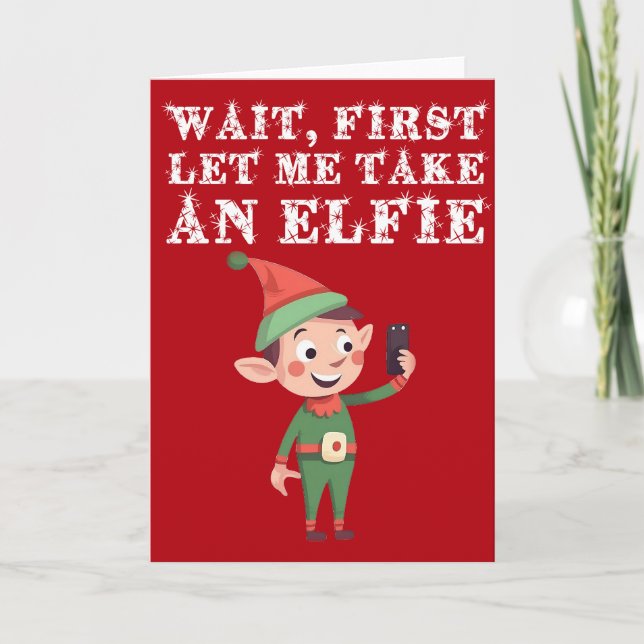 Lusnyt Elf-julpun låt mig ta en Elfie Kort (Framsida)