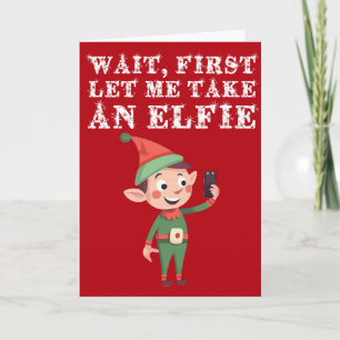 Lusnyt Elf-julpun låt mig ta en Elfie Kort