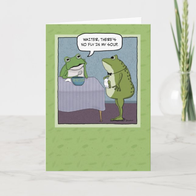 Lusnyt Fly for Frog Birthday Kort (Framsida)