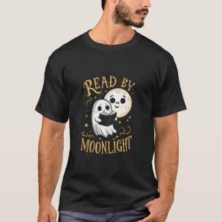 Lusnyt Ghost läser Bok av Moonlight Hallowas T Shirt