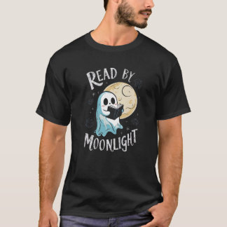 Lusnyt Ghost läser Bok av Moonlight Hallowas T Shirt