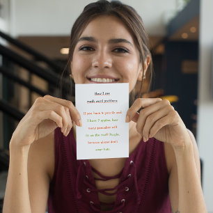 Lusnyt hur jag ser Math Ord Problems Student Joke Helgkort