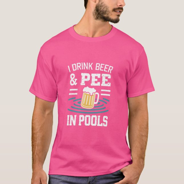 Lusnyt jag Pee på Bassäng simming Party Peeing T Shirt (Framsida)
