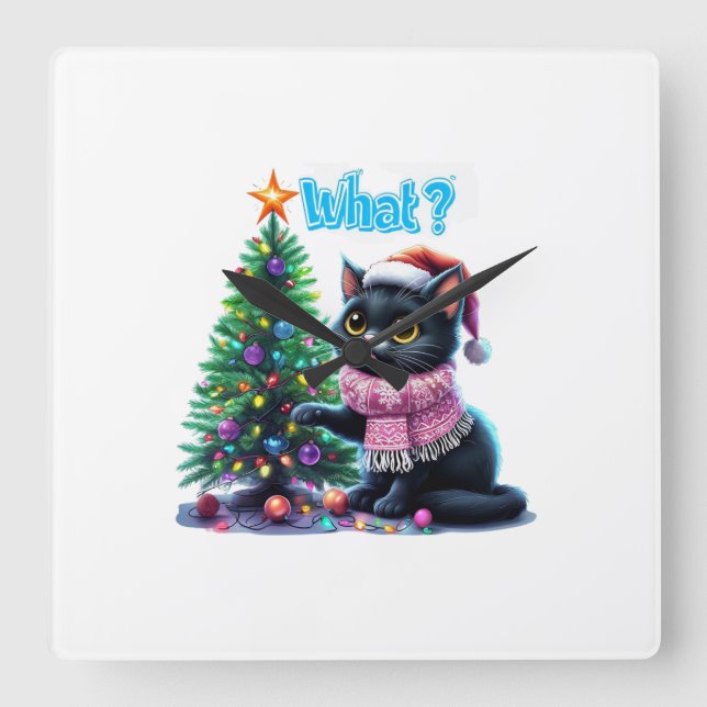 Lusnyt julklapp Vad med Träd Sticker Fyrkantig Klocka (Framsida)