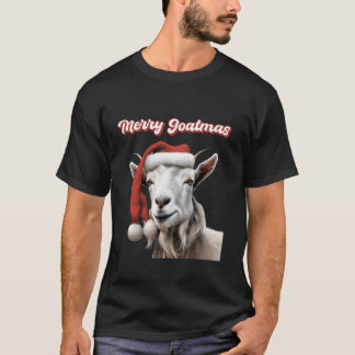 Lusnyt Merry Goatmas med Santa Hat för Goat Älskar T Shirt