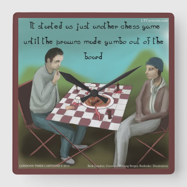 Lusnyt orsakad könsclock för schack-ruta fyrkantig klocka (Framsida)