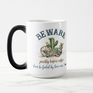 Lusnyt prickly före Coffee Cactus Land Girl Magisk Mugg